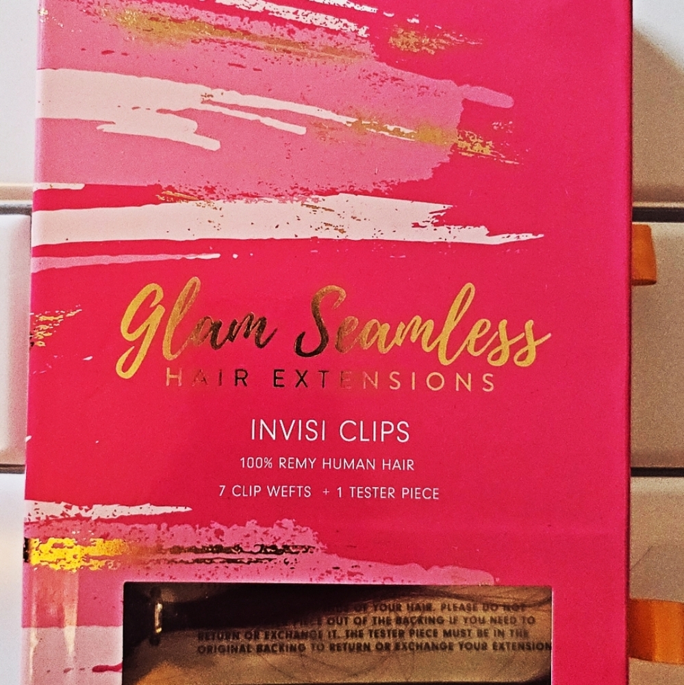 Glam Seamless Hair Extensions - Pink and Gold